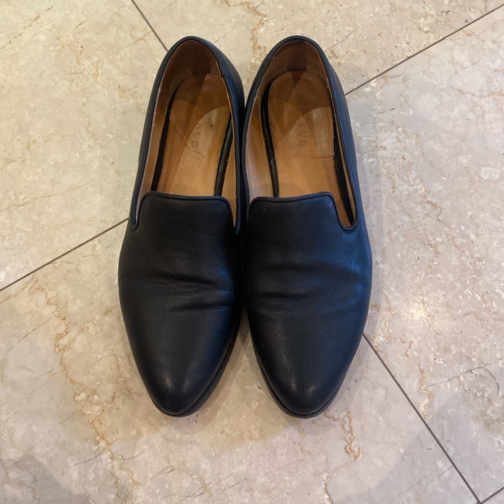 Nisolo black womens leather loafers size 8